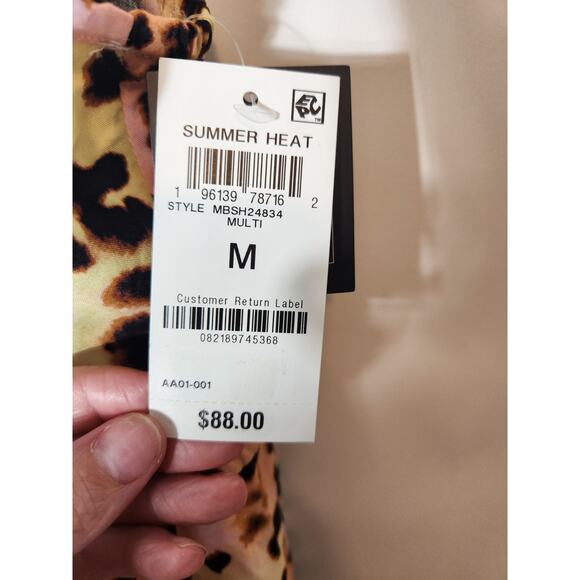 Bar III size Medium Women's Animal-Print Cover-up Maxi Dress - Picture 4 of 7